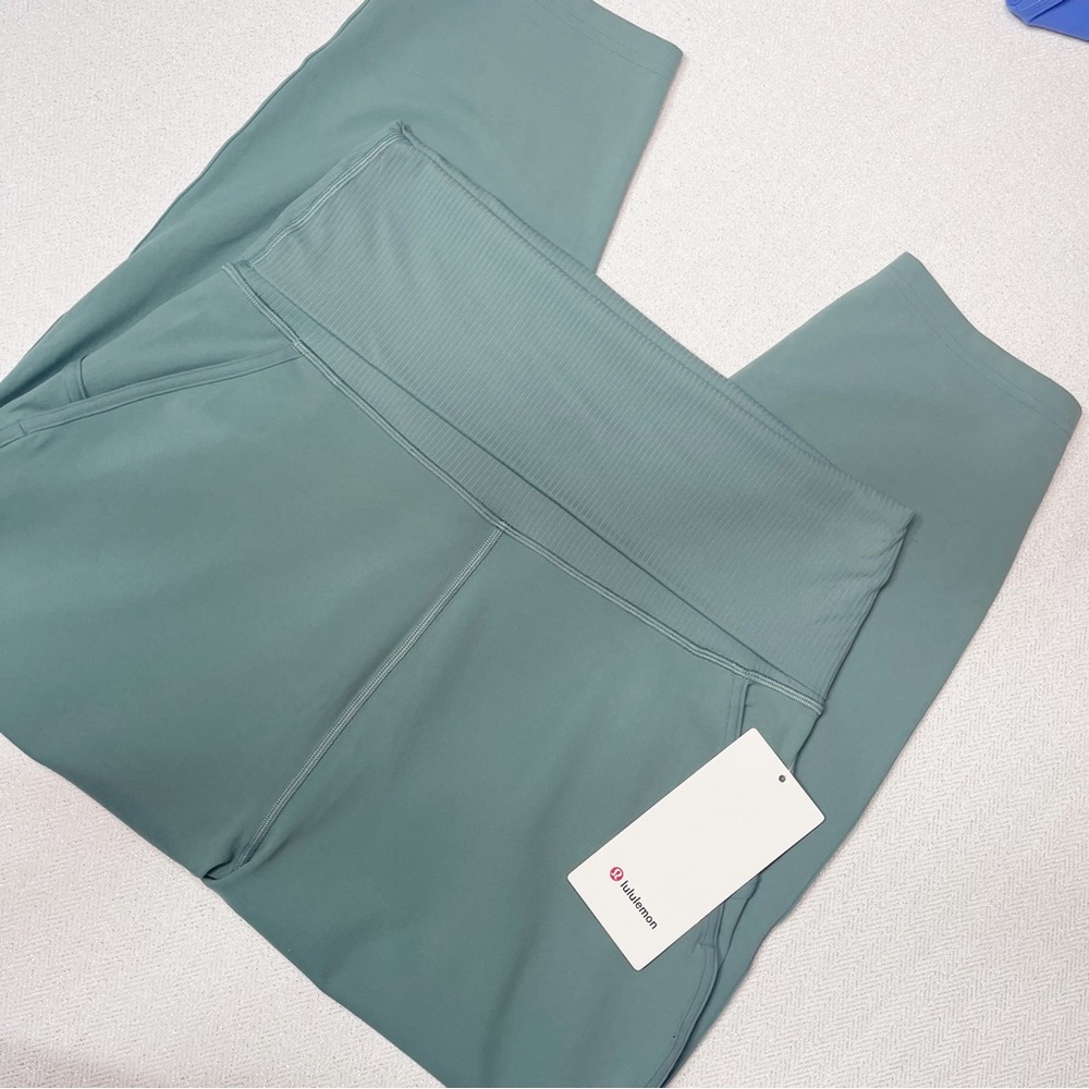 Lululemon Align Super High Rise Rib Waist Crop Pant Tidewater Teal 8 Nwt - Picture 8 of 12